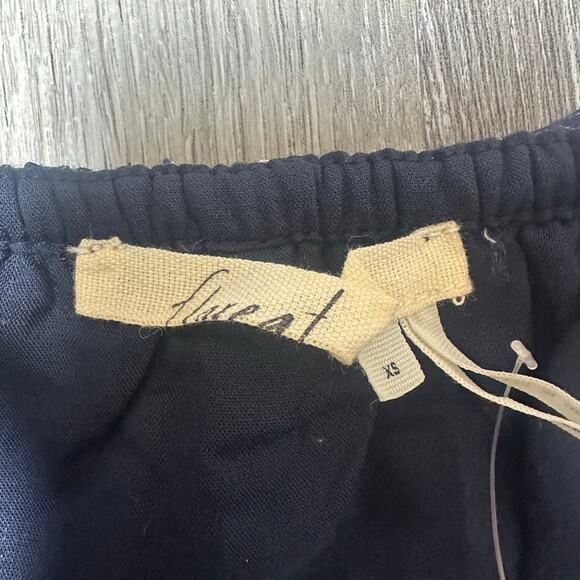 Anthropologie Floreat Navy Blue Star Print Long Sleeve Cold Shoulder Blouse NEW - Picture 4 of 7